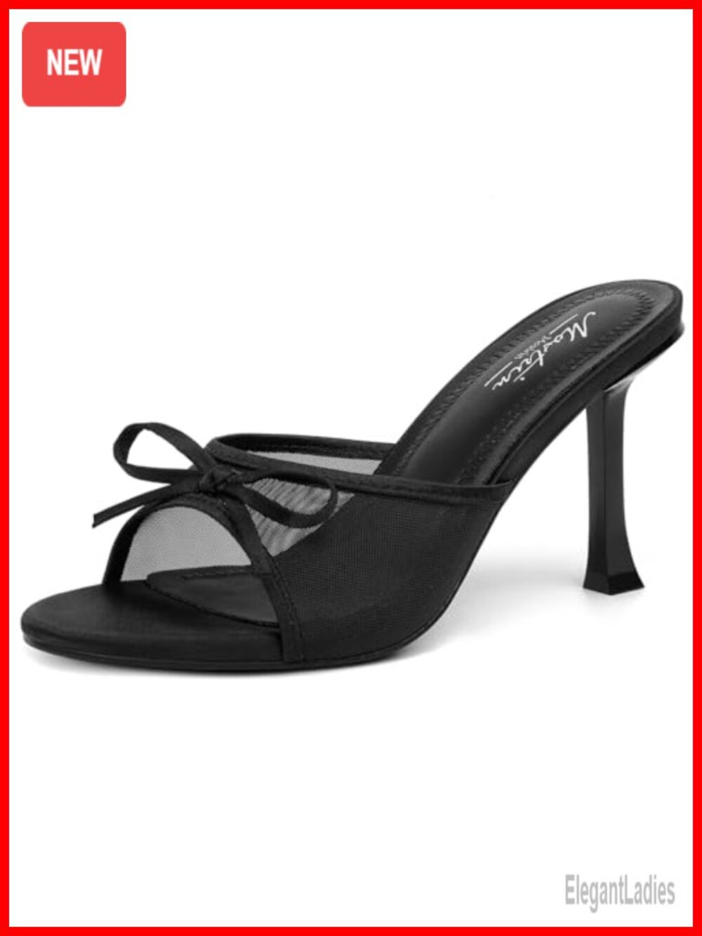 Kitten Heels Women Round Toe Bow Mules Slip On Stiletto Backless Sandals Party